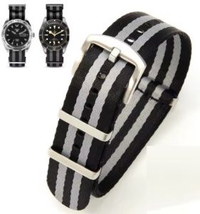 Curea Universală Nylon Negru cu Gri – 22 mm – Stil Modern și Confort pentru Ceasul Tău