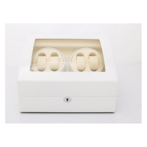 Cutie Intoarcere Ceasuri Watch Winder 4 + 6 spatii din lemn ALB WW46W - Img 2