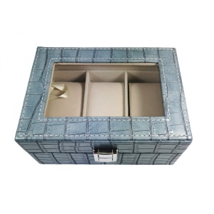 Cutie pentru 3 ceasuri din piele ecologica Neagra / Albastra / Maro / Crem CF-E55 - Img 10