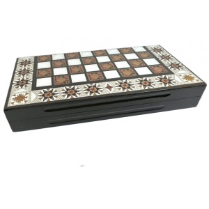 Joc 2 în 1 – Table și Șah din Lemn – Dimensiuni 49 x 25 x 7,5 cm – Piese Table din Acril, Piese - Img 11