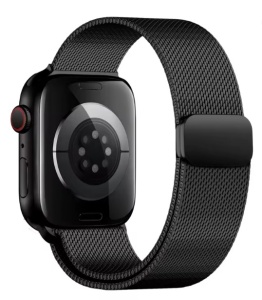 Milanese Loop Bratar pentru Apple Watch – Culoare Neagră – Oțel Inoxidabil – 38-49mm – Închidere Magnetică – Impermeabilă - Img 2