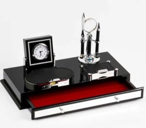 Organizator Birou 4 în 1 cu Sertar – Lemn – Birou Acasă sau Oficiu – Compartimente Birou – Organizare Documente și Accesorii - Img 2