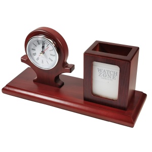 Set de birou cu ceas quartz si suport stilou 10070 - Img 4