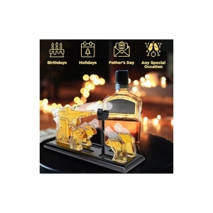 Set Decantor Whisky „Tactical Luxury” – Pușcă din Sticlă Borosilicată (850 ml) cu 4 Pahare „Bullet” - Img 3