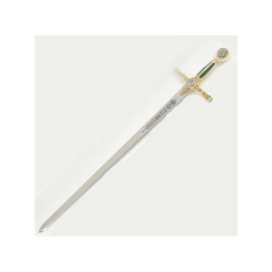 Spadă cu Simboluri Masonice – Ediție de Lux cu Catifea Verde – Oțel de Toledo – 116 cm - Img 2