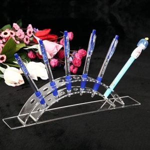 Suport Organizator Acrilic – 12 Sloturi – Transparent – Pentru Birou, Pensule Machiaj, Instrumente Scris - Img 2