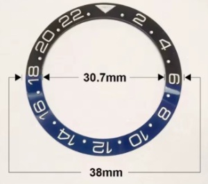 Bezel Rolex „Batman” – Negru și Albastru cu Alb