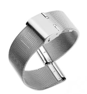 Brățară Ceas Milaneză Argintie din Oțel Inoxidabil – 10-24 mm – Închidere Clemă