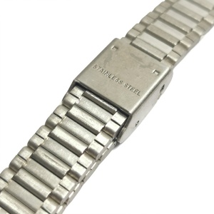 Bratara de ceas argintie cu insertii aurii din otel inoxidabil 11mm WZ5367 - Img 3