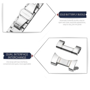 Bratara Metalica Argintie cu Deployant 19mm - Img 4