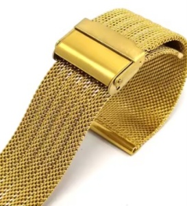 Brățară Milanese Mesh Quick Release – 20/22 mm – Auriu – Oțel Inoxidabil – Închidere Folding – Universală - Img 2