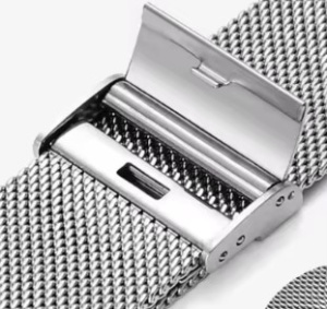 Brățară Oțel Inoxidabil Argintie – Mesh Milaneză – 22mm / 24mm – Quick Release – Închidere Deployant cu Clips - Img 2