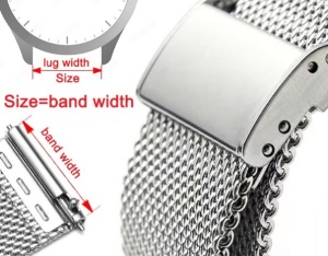 Brățară Oțel Inoxidabil Argintie – Mesh Milaneză – 22mm / 24mm – Quick Release – Închidere Deployant cu Clips - Img 3