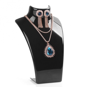 Bust expunere bijuterii acrilic transparent / alb / negru - Img 4