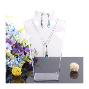 Bust expunere bijuterii acrilic transparent / alb / negru - Img 10