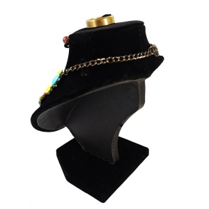 Bust expunere bijuterii negru din catifea BU4591 - Img 3