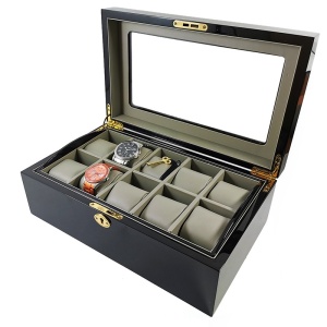 Caseta de Depozitare Ceasuri și Bijuterii CH41 – Lemn, 10 Pernute, Finisaj Premium – WatchBox - Img 2