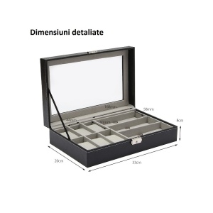 Caseta Mixtă WZ1168 – Organizarea Perfectă pentru Ceasurile și Ochelarii Tăi - Img 3