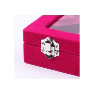 Caseta pentru bijuterii cu 12 spatii Catifea Rosie sau Fuchsia