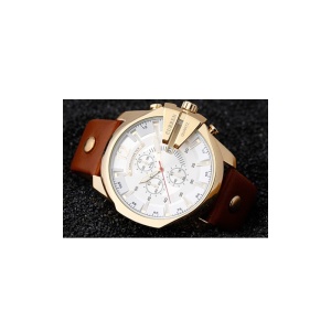 Ceas Barbatesc CURREN M8176 - Maro / Auriu - Img 3