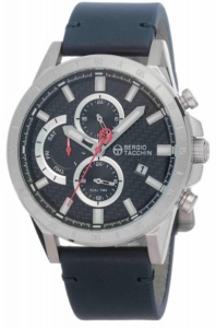 Ceas Bărbătesc Sergio Tacchini Archivio ST.1.10029.1 – Oțel Inoxidabil 45 mm – Cadran Negru – Piele