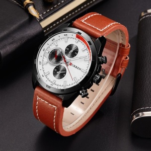 Ceas CURREN 8216 – Business Casual – Carcasă Aliaj Negru 38 mm – Cadran Alb – Curea Piele - Img 5