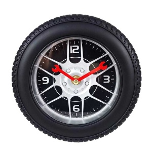 Ceas de Perete Anvelopă MAG WHEEL MINI Negru / Auriu / Argintiu WZ2368 - Img 2