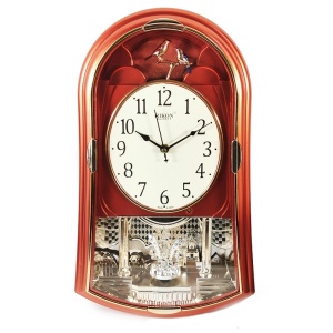 Ceas de perete Rikon Quartz Rotativ Cu Pendul Muzical 14751SST - Img 2
