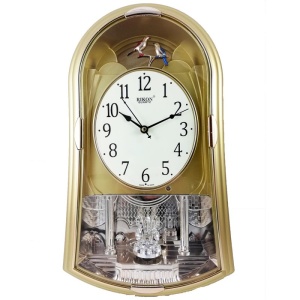 Ceas de perete Rikon Quartz Rotativ Cu Pendul Muzical 14751SST - Img 5