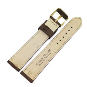 Curea Ceas „Fleurus Kraft Heritage” – Piele Robustă de Vițel, Maro cu Cusătură Albă (18mm - 24mm) - Img 3