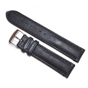 Curea Ceas „Fleurus Paris” – Piele de Vițel Neagra cu Cataramă Argintie (18mm - 22mm)