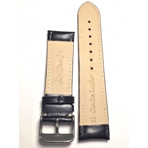 Curea Ceas „GT Contrast” – Piele Naturală, Negru cu Cusătură Albă (18mm - 24mm) - Img 2