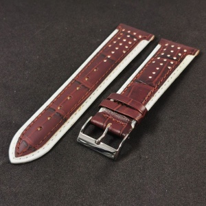 Curea Ceas „Mocha Contrast” 2F22MD – Piele Naturală Maro Închis cu Margini Albe (24mm) - Img 4