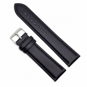 Curea Ceas „Pure Comfort” A-812 – Piele Naturală Hipoalergenică, Negru Mat (18mm - 22mm)