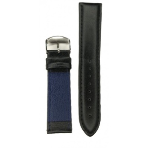 Curea Ceas Matteo Ferari din Piele Naturală Neagră, Dublu Stra, Mărime L, 4mm Grosime (18mm - 24mm) - Img 2