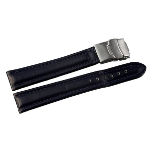 Curea Ceas Piele Naturala Albastra Deployant 16mm - 24mm 816230300018