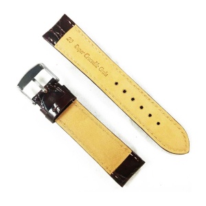 Curea Ceas Piele Naturala Maro Imprimeu Crocodil Lacuita 18mm 20mm 22mm - WZ2299 - Img 2