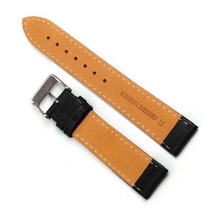 Curea Ceas Piele Naturala Neagra Cusatura Albastra 12mm 14mm 16mm 18mm 20mm 22mm 24mm 26mm 28mm 30mm - WZ2063 - Img 2