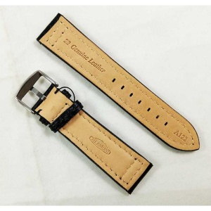 Curea Ceas Piele Naturala Neagra Groasa 22mm WZ2278 - Img 2