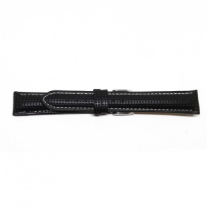 Curea ceas piele naturala neagra Marchel 18mm 20mm 22mm WZ1773 - Img 2