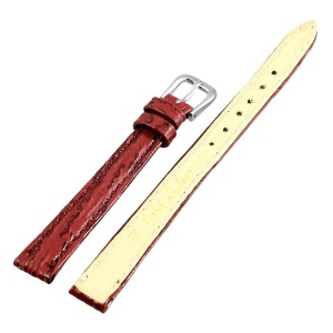 Curea Ceas Piele Naturala Rosie cu Imprimeu 10mm 813851510110 - Img 3