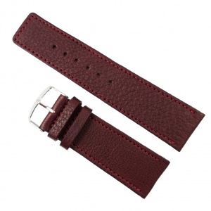 Curea ceas Piele Naturala Visinie Textura Bizonata XL 30mm | Handmade Romania