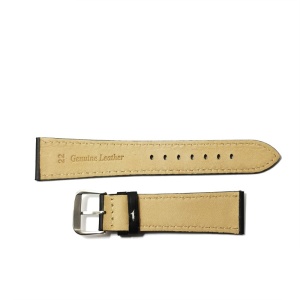 Curea ceas piele neagra + cusatura alba 18mm, 20mm, 22mm WZ5210 - Img 3