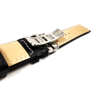Curea ceas piele neagra Deployant 18 mm 20 mm 22 mm 24 mm C005 - Img 6