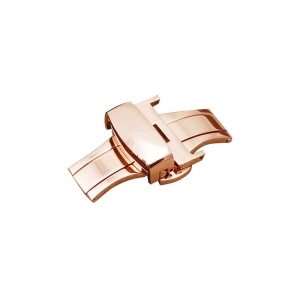 Curea Ceas Piele Neagra Deployant Auriu Roze 20mm 22mm 24mm WZ781 - Img 3