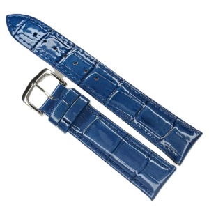 Curea Ceas Premium – Piele Naturală Albastră, Imprimeu Crocodil