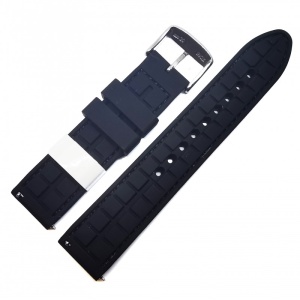 Curea ceas silicon - Morellato Crea Il Tuo Orologio - Culoare Neagra, Cusatura Albastra - 20mm, 22mm, 24mm - A01X5275187865CR - Img 2