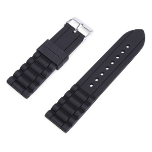 Curea Ceas Silicon Neagră Waterproof 18/20/22mm | Rezistentă la Apă | Cataramă Oțel