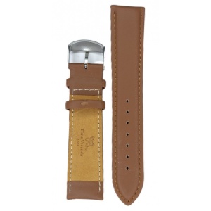 Curea Ceas WatchZone din Piele Naturală Maro Deschis, Dublu Strat cu Interior Crem și Cusătură Maro, Mărime L (12mm - 24mm) - Img 3