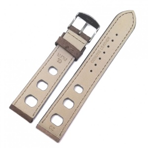 Curea de ceas Alfa din Piele Naturala - Culoare Bej - Model cu Gaurele - 20mm - WZ3981 - Img 2
